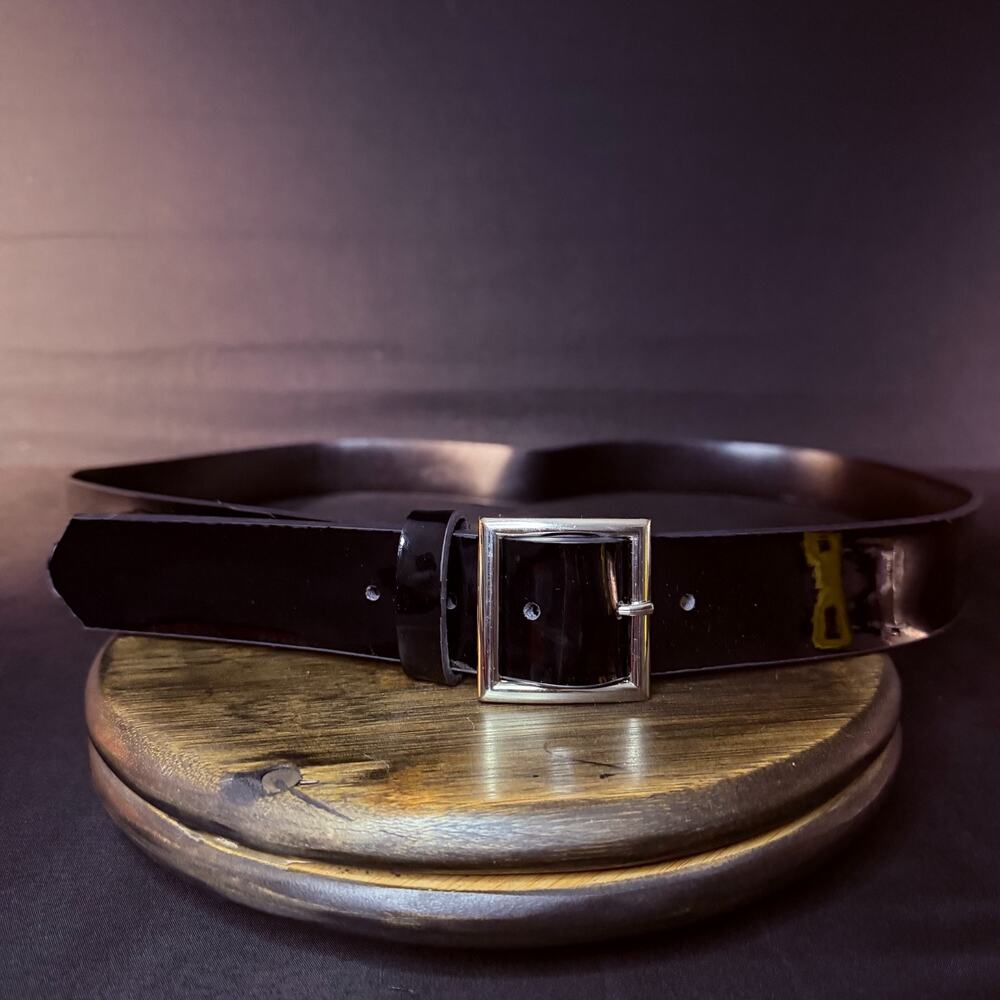 Galls Uniform Belt Size 54" Black Hi Gloss Leather 1.5" Wide Nickel 1237
